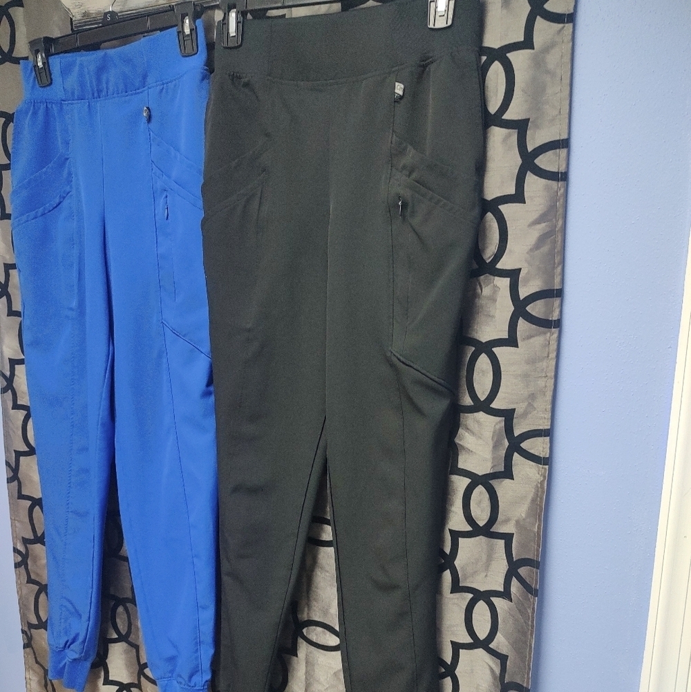 TWO Cuddle Duds Climate Right XS Blue and Black Scrubs Jogger Pants - Picture 3 of 12